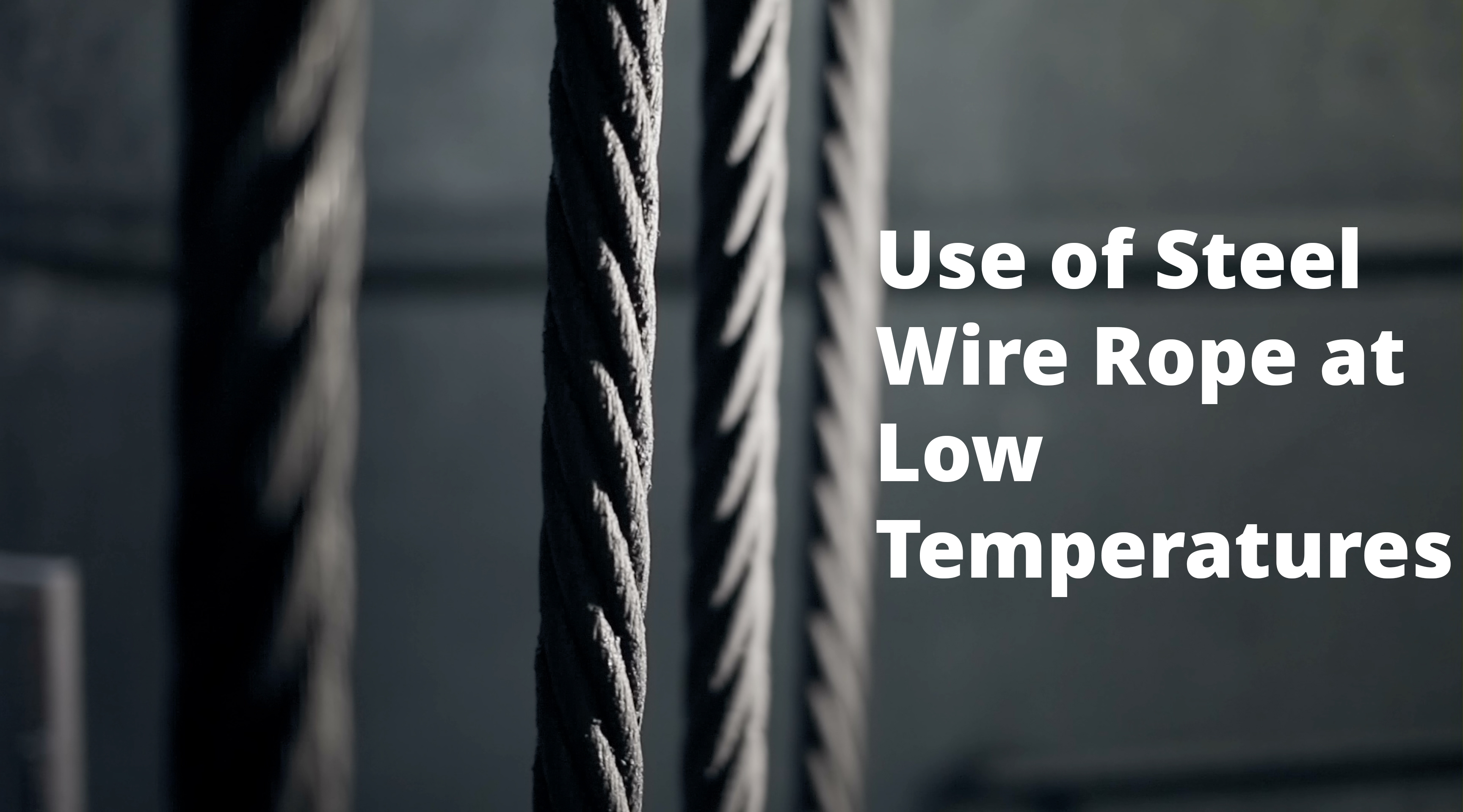 Thumbnail image for the podcast "Use of steel wire rope at low temperature" featuring an image of steel wire rope & text containing the podcast title.
